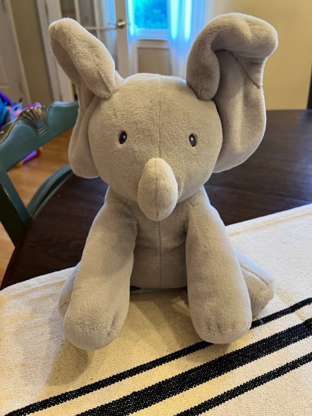 Baby Gund Flappy The Elephant Animated Plush Singing Moving Ears Gray Toy 12"